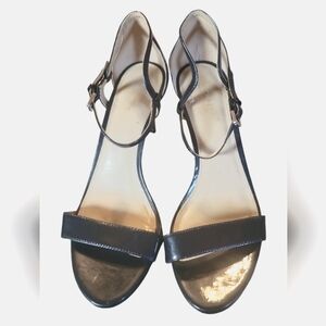 Michael Michael Kors Simone Mid Patent Dark Teal Strappy Buckle Sandals Sz 8M